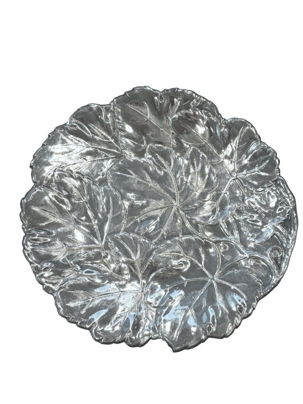 Gorham Silver-Plated Leaf Embossed Dish 10.5" Decorative Plate